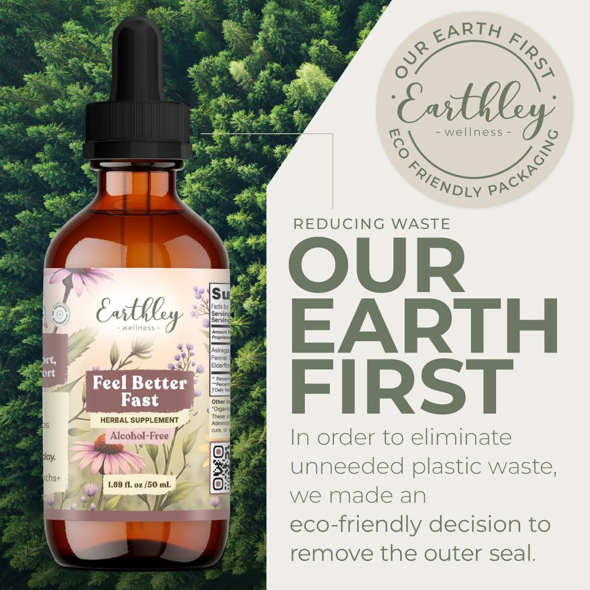 Earthley Wellness Feel Better Fast, All-Natural Relief for Minor Ailments, Organic Herbal Formula, Supports Immune & Digestive Health, Echinacea Root and More - dailyvitalstore