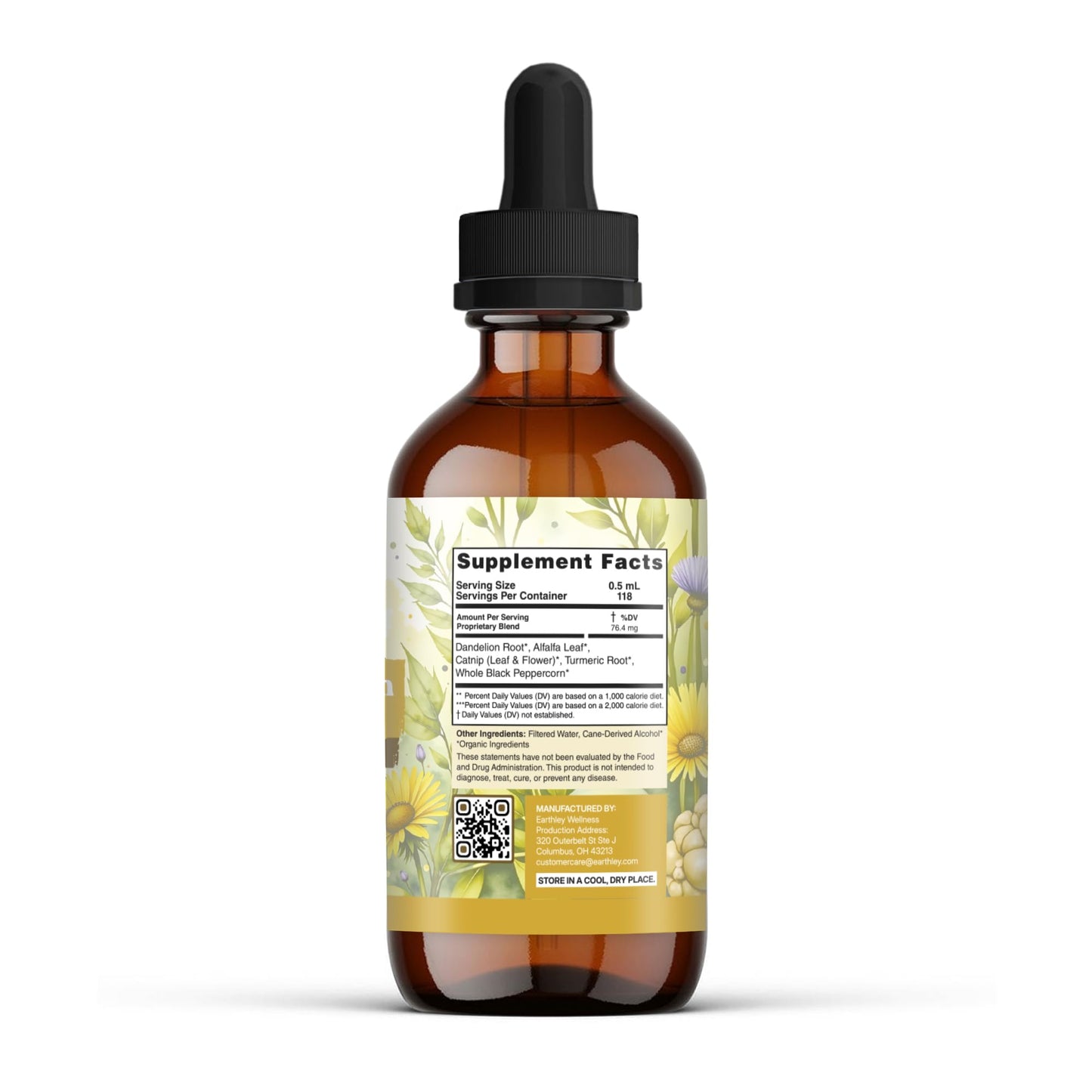 Earthley Wellness Postpartum Balance, Supports and Balances Female Hormones, Supports Postpartum Recovery, Smooths Out Mood Swings, Essential Herbs Like Dandelion Root, Catnip, & Alfalfa (2oz) - dailyvitalstore