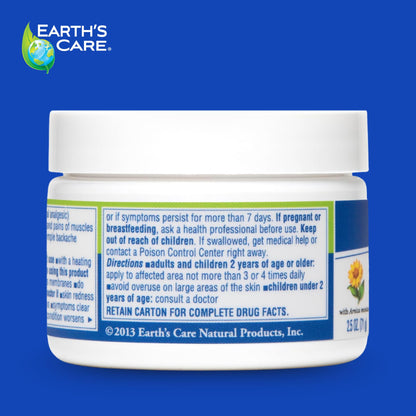 Earth's Care Muscle & Joint Rub - for Sore Muscles, Bruises, Aches and Strains - 2.5 OZ. - dailyvitalstore