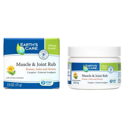 Earth's Care Muscle & Joint Rub - for Sore Muscles, Bruises, Aches and Strains - 2.5 OZ. - dailyvitalstore