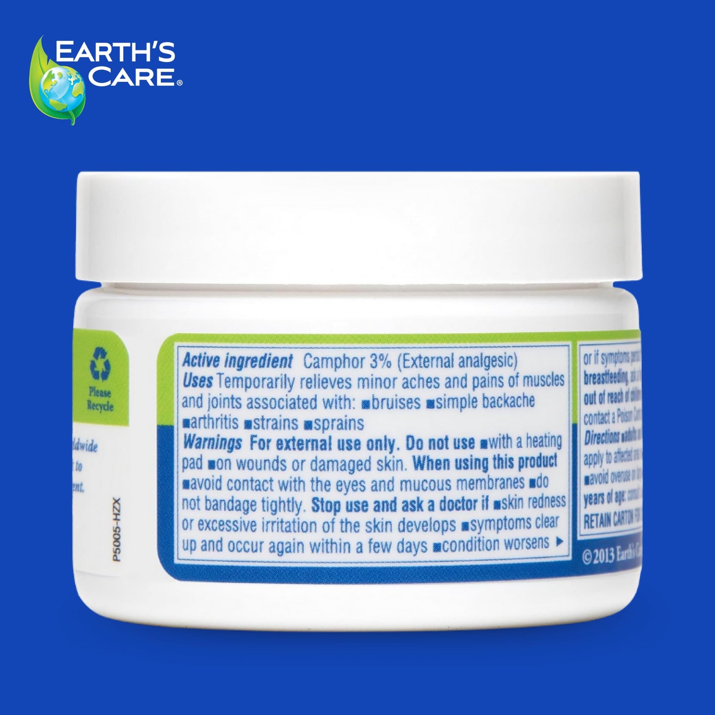 Earth's Care Muscle & Joint Rub - for Sore Muscles, Bruises, Aches and Strains - 2.5 OZ. - dailyvitalstore