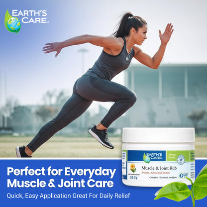 Earth's Care Muscle & Joint Rub - for Sore Muscles, Bruises, Aches and Strains - 2.5 OZ. - dailyvitalstore