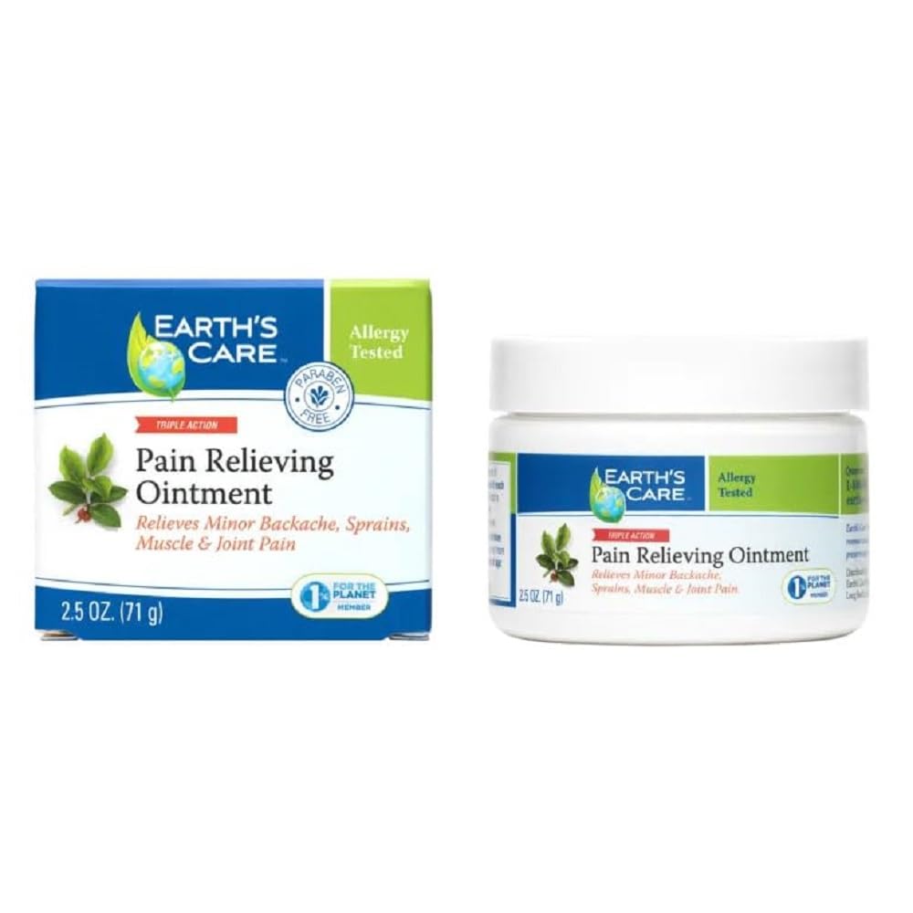Earth's Care Pain Relieving Ointment - Triple Action Muscle and Joint Cream - Topical Analgesic 2.5 oz. (71 g) - dailyvitalstore