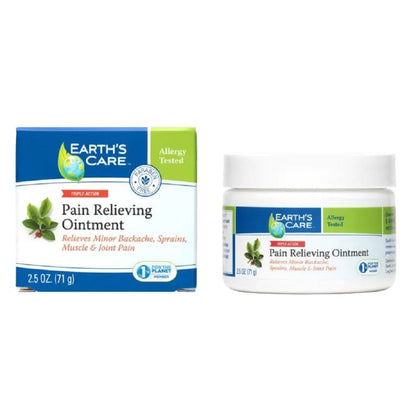 Earth's Care Pain Relieving Ointment - Triple Action Muscle and Joint Cream - Topical Analgesic 2.5 oz. (71 g) - dailyvitalstore