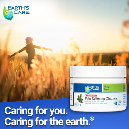 Earth's Care Triple Action Pain Relieving Ointment, No Parabens, Colors or Fragrances, Allergy-Tested 2.5 OZ. (2 Jars) - dailyvitalstore