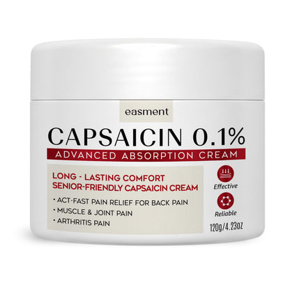 Easment Capsaicin Pain Relief Cream – Topical Arthritis & Muscle Pain Relief for Joint, Nerve & Back Pain – Medicated Pain Cream with Capsaicin 0.1% – Arnica, Aloe & Chamomile, 4.23 Fl Oz - dailyvitalstore