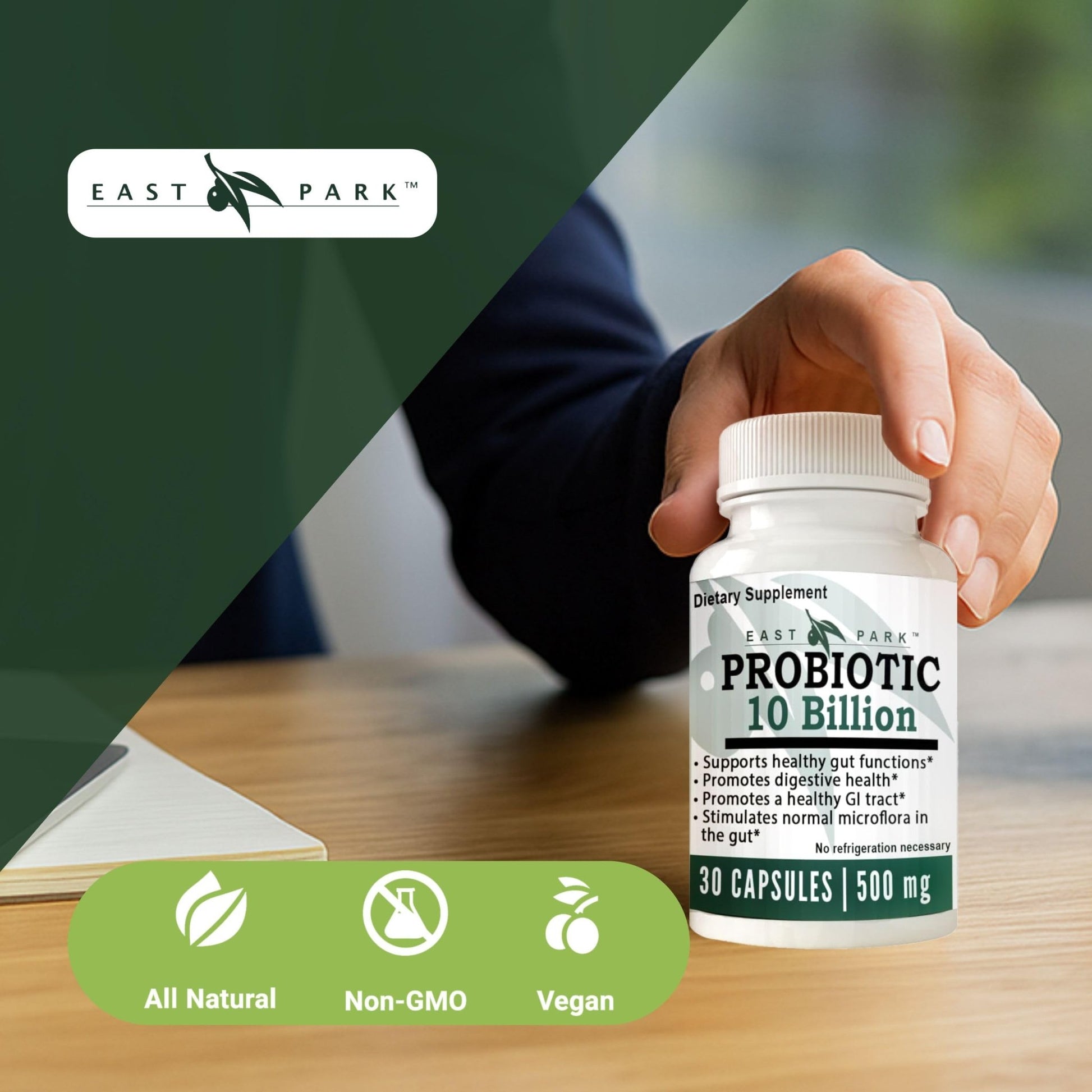 East Park Research d-Lenolate Probiotic Supplement | Probiotic 10 Billion CFUs Supports Gut & Digestive Health | Dietary Supplement Probiotics - dailyvitalstore