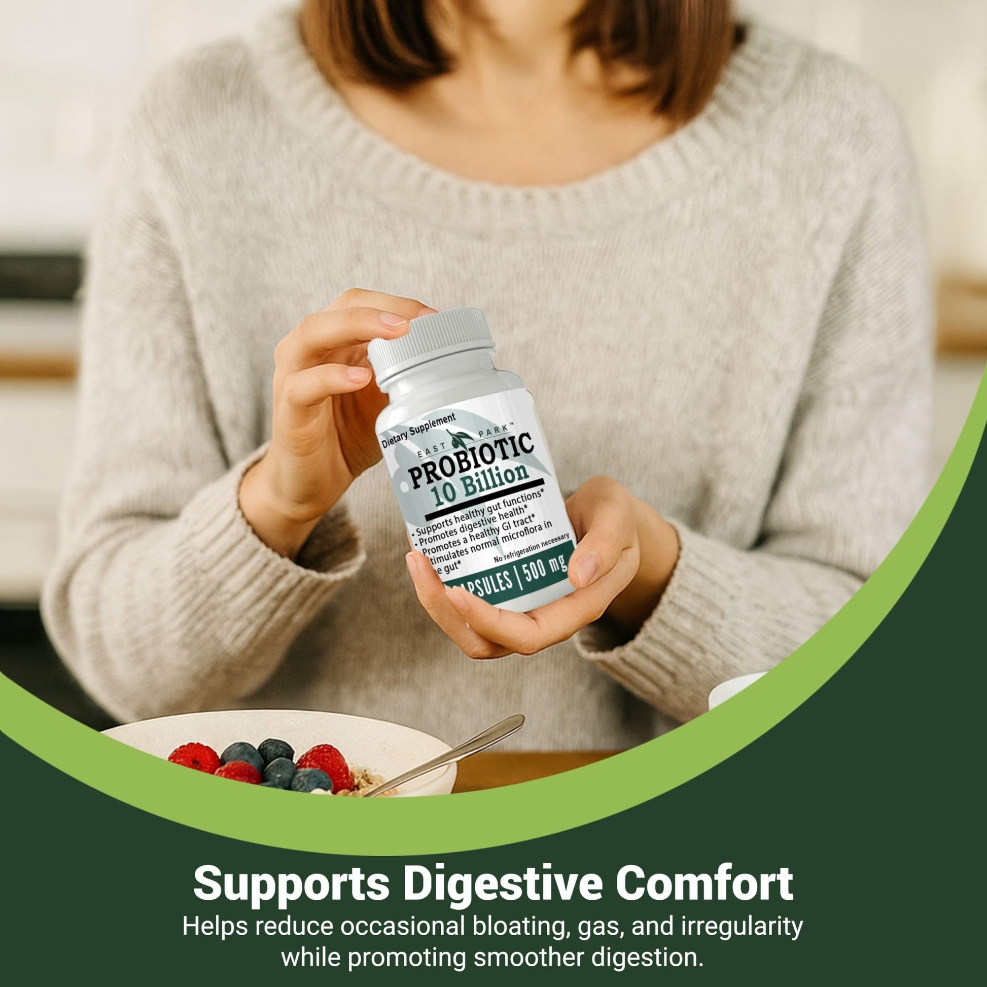 East Park Research d-Lenolate Probiotic Supplement | Probiotic 10 Billion CFUs Supports Gut & Digestive Health | Dietary Supplement Probiotics - dailyvitalstore