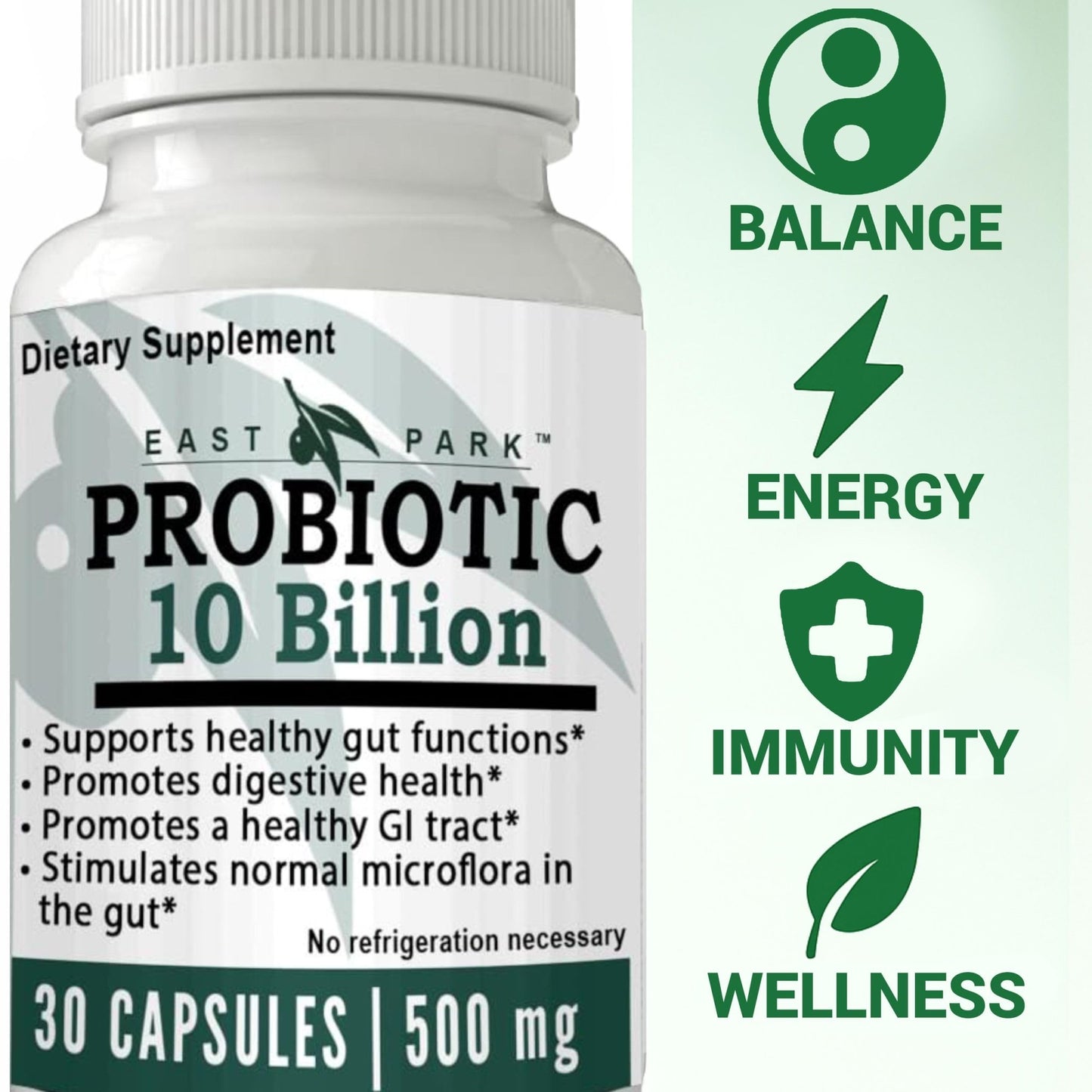 East Park Research d-Lenolate Probiotic Supplement | Probiotic 10 Billion CFUs Supports Gut & Digestive Health | Dietary Supplement Probiotics - dailyvitalstore