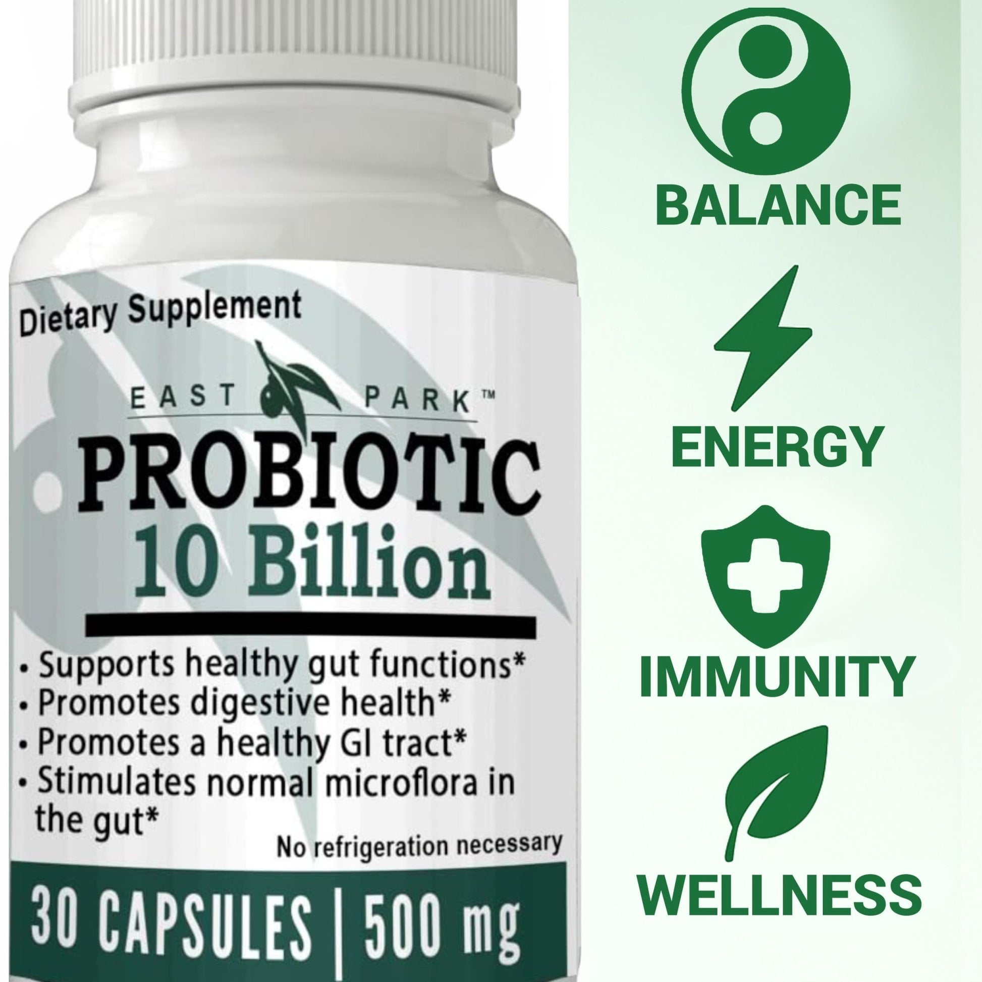 East Park Research d-Lenolate Probiotic Supplement | Probiotic 10 Billion CFUs Supports Gut & Digestive Health | Dietary Supplement Probiotics - dailyvitalstore
