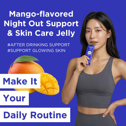EASY TOMORROW - Natural Energy & Morning Vitality Jelly Stick - Daily Korean Skin Health Supplement & After Drinking Support with DHM & Glutathione - K-Beauty Inspired (Mango Flavor, 10 Sticks) - dailyvitalstore