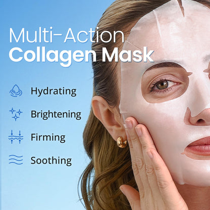 Ebanel 10 Pack Collagen Face Mask with Hyaluronic Acid, Vitamin C, Peptide, Aloe, Instant Brightening Hydrating Face Masks Skincare Korean Sheet Mask, Skin Firming, Lifting Anti Aging Facial Masks - dailyvitalstore