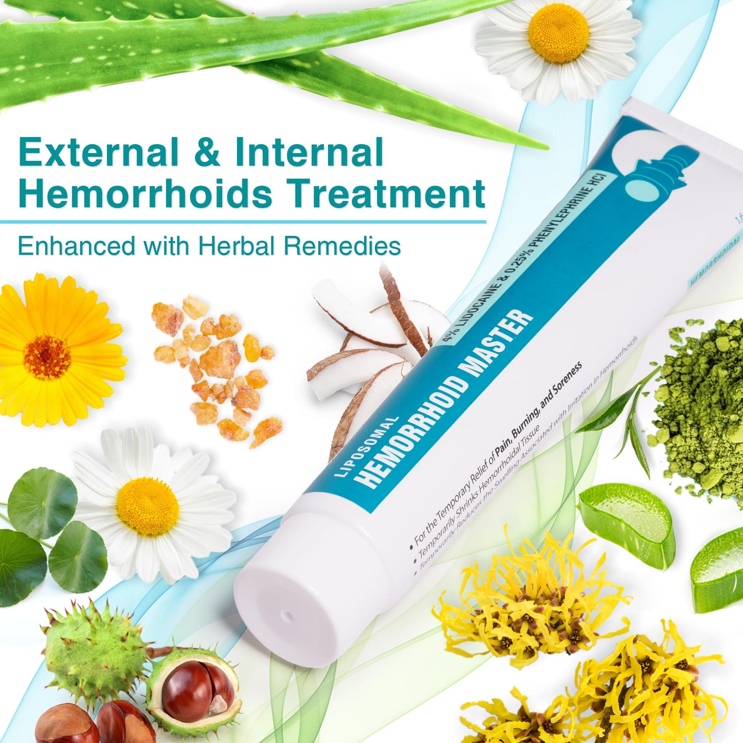 Ebanel 4% Lidocaine Hemorrhoid Treatment Ointment with Phenylephrine, Witch Hazel, Vitamin B6, Zinc Oxide, Frankincense, External and Internal Hemorrhoids Treatment Burn Itch Pain Relief Anal Cream - dailyvitalstore