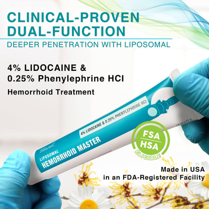 Ebanel 4% Lidocaine Hemorrhoid Treatment Ointment with Phenylephrine, Witch Hazel, Vitamin B6, Zinc Oxide, Frankincense, External and Internal Hemorrhoids Treatment Burn Itch Pain Relief Anal Cream - dailyvitalstore