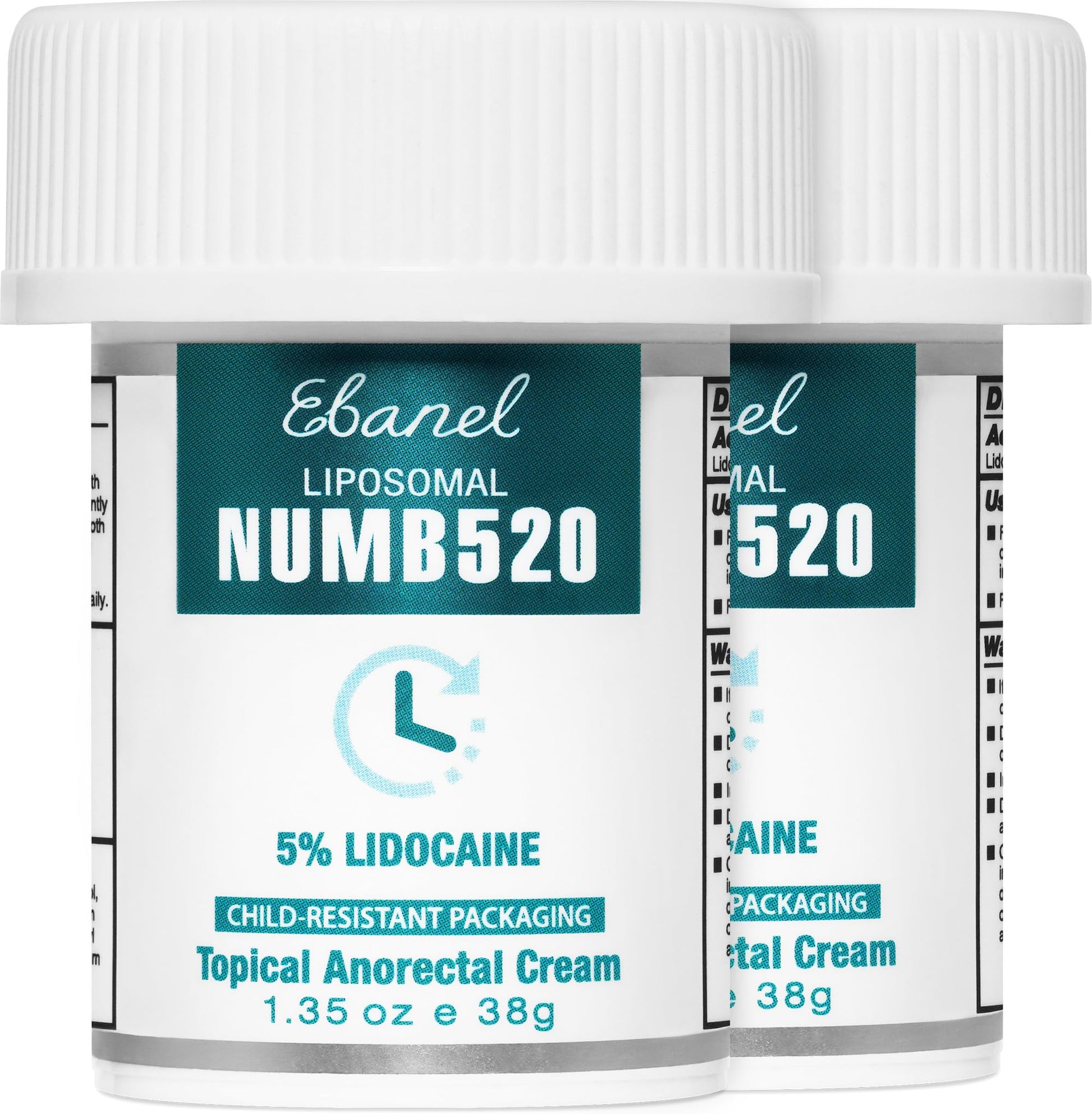 Ebanel 5% Lidocaine Numbing Cream, 2-Pack Pain Relief Burn Itch Numb Cream, Maximum Strength Topical Anesthetic with Allantoin, Vitamin E for Local and Anorectal Uses, Hemorrhoid Treatment - dailyvitalstore