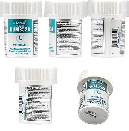 Ebanel 5% Lidocaine Numbing Cream, Pain Relief Burn Itch Numb Cream, Maximum Strength Topical Anesthetic with Allantoin, Vitamin E for Local and Anorectal Uses, Hemorrhoid Treatment, 1.35 Oz - dailyvitalstore
