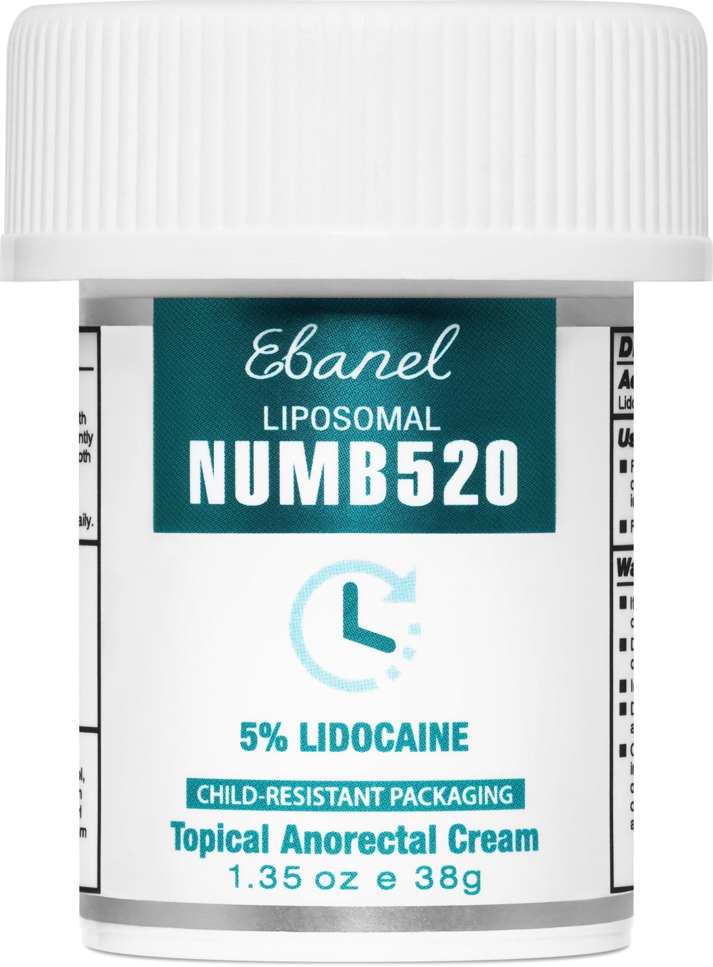 Ebanel 5% Lidocaine Numbing Cream, Pain Relief Burn Itch Numb Cream, Maximum Strength Topical Anesthetic with Allantoin, Vitamin E for Local and Anorectal Uses, Hemorrhoid Treatment, 1.35 Oz - dailyvitalstore