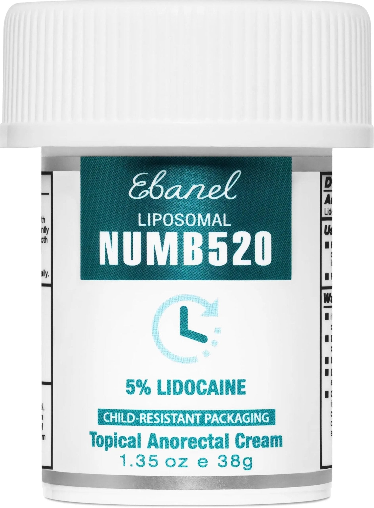 Ebanel 5% Lidocaine Numbing Cream, Pain Relief Burn Itch Numb Cream, Maximum Strength Topical Anesthetic with Allantoin, Vitamin E for Local and Anorectal Uses, Hemorrhoid Treatment, 1.35 Oz - dailyvitalstore