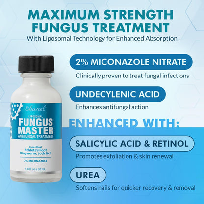 Ebanel Antifungal Cream Miconazole Athletes Foot Treatment, Cures Fungal Infection Leading to Nail Fungus, Jock Itch Cream with Undecylenic Acid, Tea Tree & Manuka Oil, Fast Itch Relief for Ringworm - dailyvitalstore