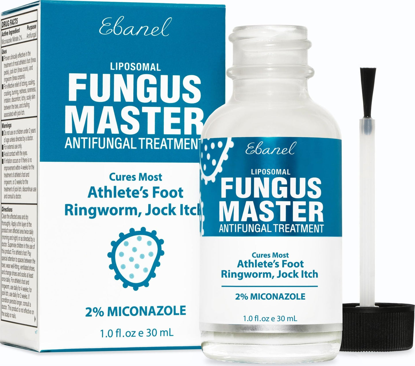 Ebanel Antifungal Cream Miconazole Athletes Foot Treatment, Cures Fungal Infection Leading to Nail Fungus, Jock Itch Cream with Undecylenic Acid, Tea Tree & Manuka Oil, Fast Itch Relief for Ringworm - dailyvitalstore