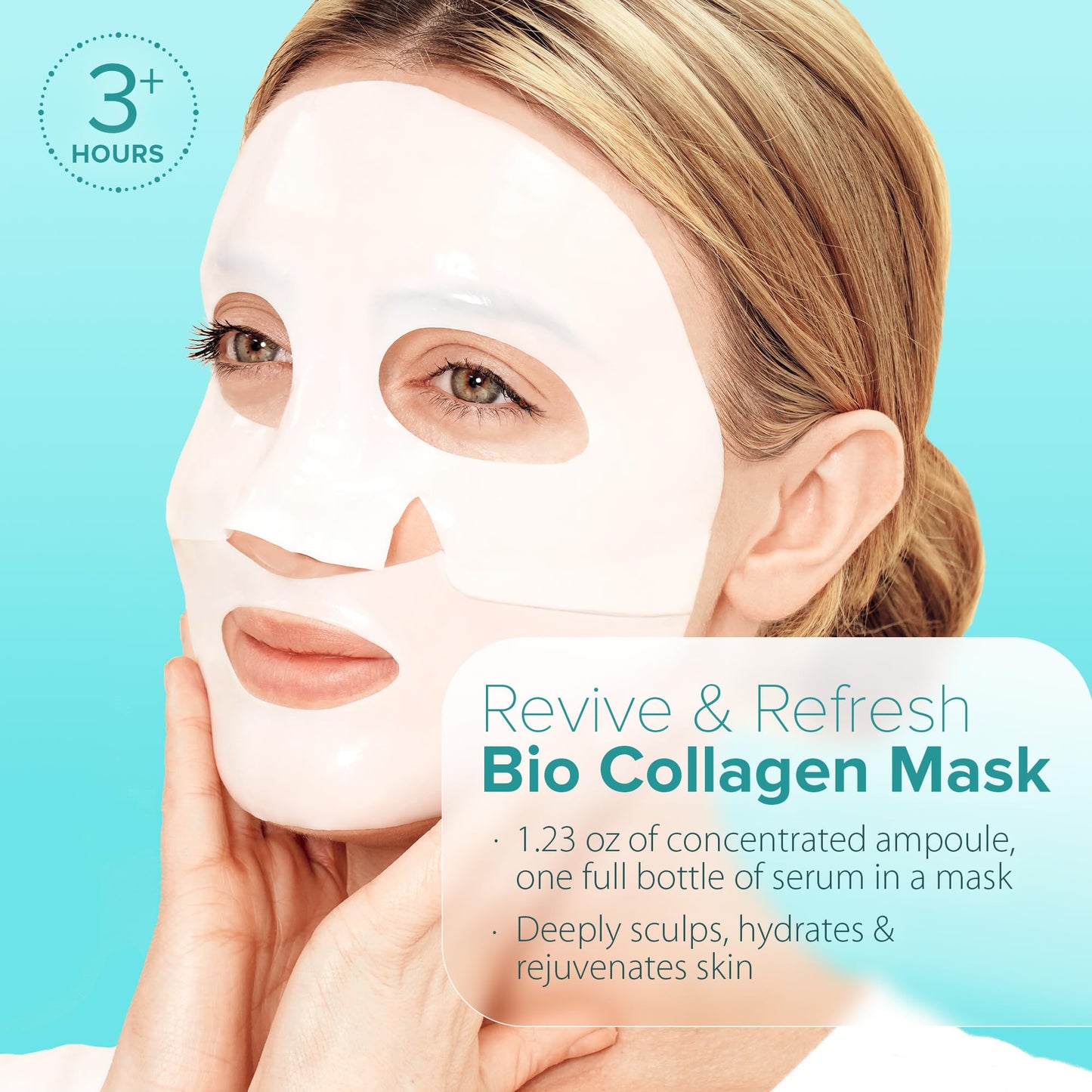 Ebanel Bio Collagen Face Mask, 4-Pack Hydrating Face Masks with 7 Peptides, Hyaluronic Acid, Niacinamide, Centella, Rose Water, Ceramide, and B5, Glass Skin Tightening and Lifting Korean Sheet Masks - dailyvitalstore