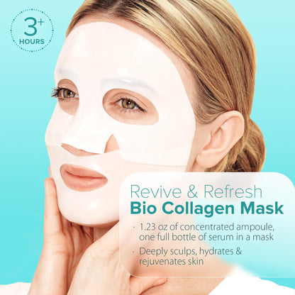 Ebanel Bio Collagen Face Mask, 4-Pack Hydrating Face Masks with 7 Peptides, Hyaluronic Acid, Niacinamide, Centella, Rose Water, Ceramide, and B5, Glass Skin Tightening and Lifting Korean Sheet Masks - dailyvitalstore