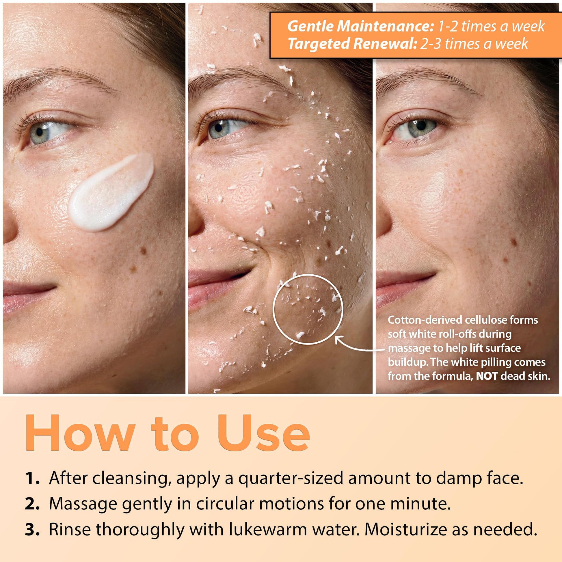 Ebanel Brightening Peeling Gel with Cotton Cellulose, Rice, Papaya, Centella, Hyaluronic Acid for Face and Body, Gentle Exfoliating Face Scrub Gel Peel Wash, Deep Pore Cleanser Minimizer Exfoliator - dailyvitalstore