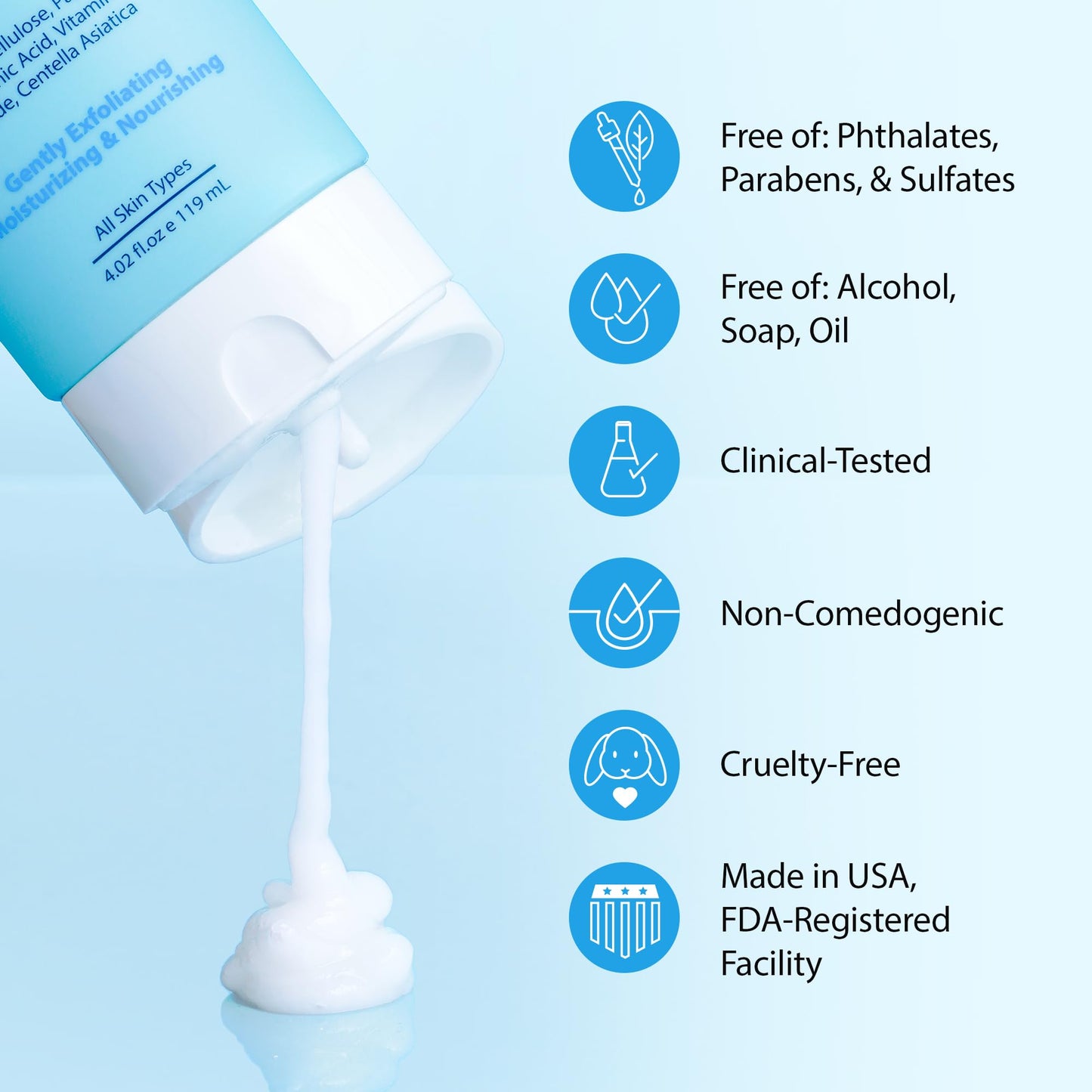 Ebanel Brightening Peeling Gel with Cotton Cellulose, Rice, Papaya, Centella, Hyaluronic Acid for Face and Body, Gentle Exfoliating Face Scrub Gel Peel Wash, Deep Pore Cleanser Minimizer Exfoliator - dailyvitalstore