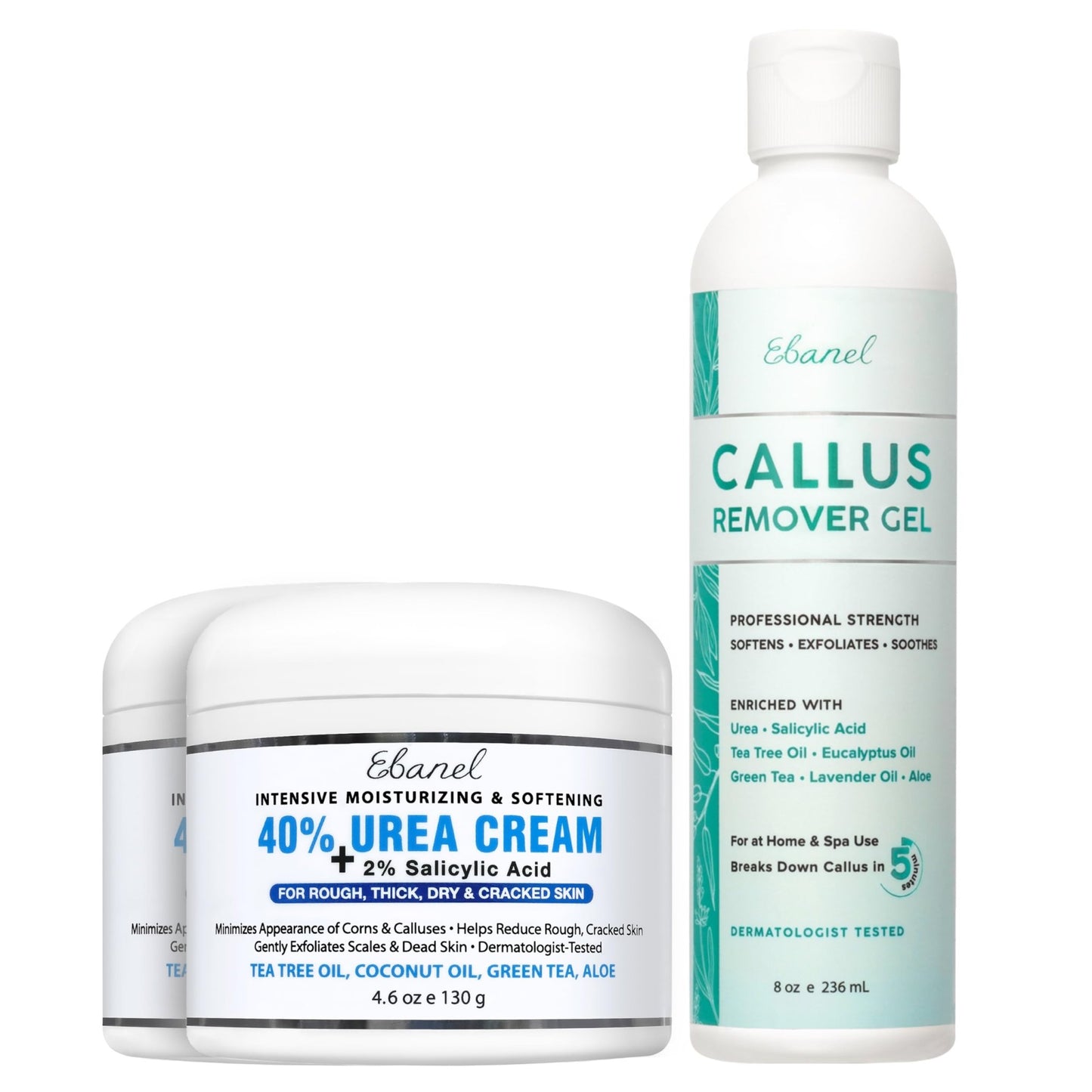 Ebanel Bundle of 40% Urea Cream 2-Pack and Callus Remover Gel - dailyvitalstore