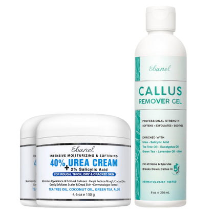 Ebanel Bundle of 40% Urea Cream 2-Pack and Callus Remover Gel - dailyvitalstore