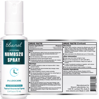 Ebanel Bundle of 5% Lidocaine Numbing Spray and Callus Remover Gel - dailyvitalstore