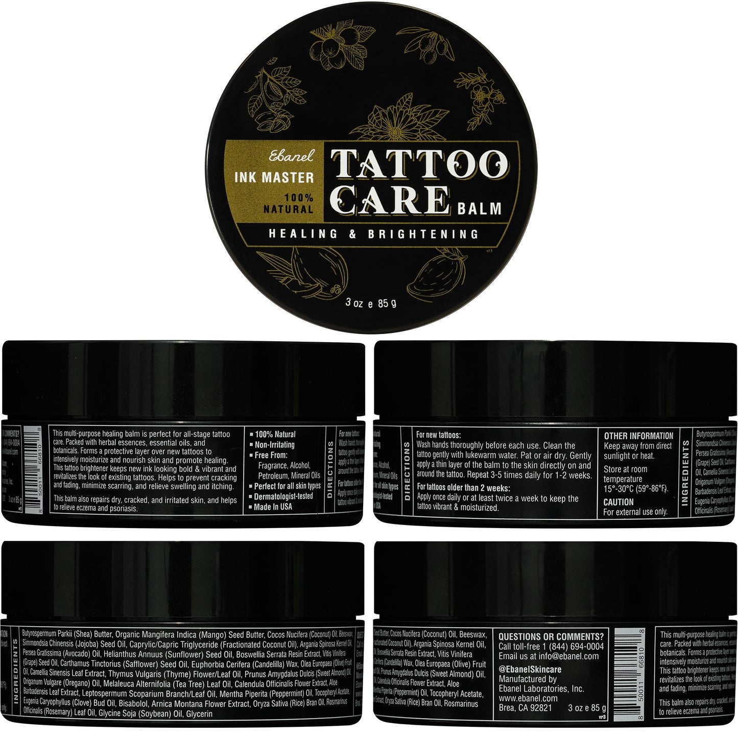 Ebanel Bundle of 5% Lidocaine Numbing Spray and Tattoo Aftercare Healing Balm - dailyvitalstore