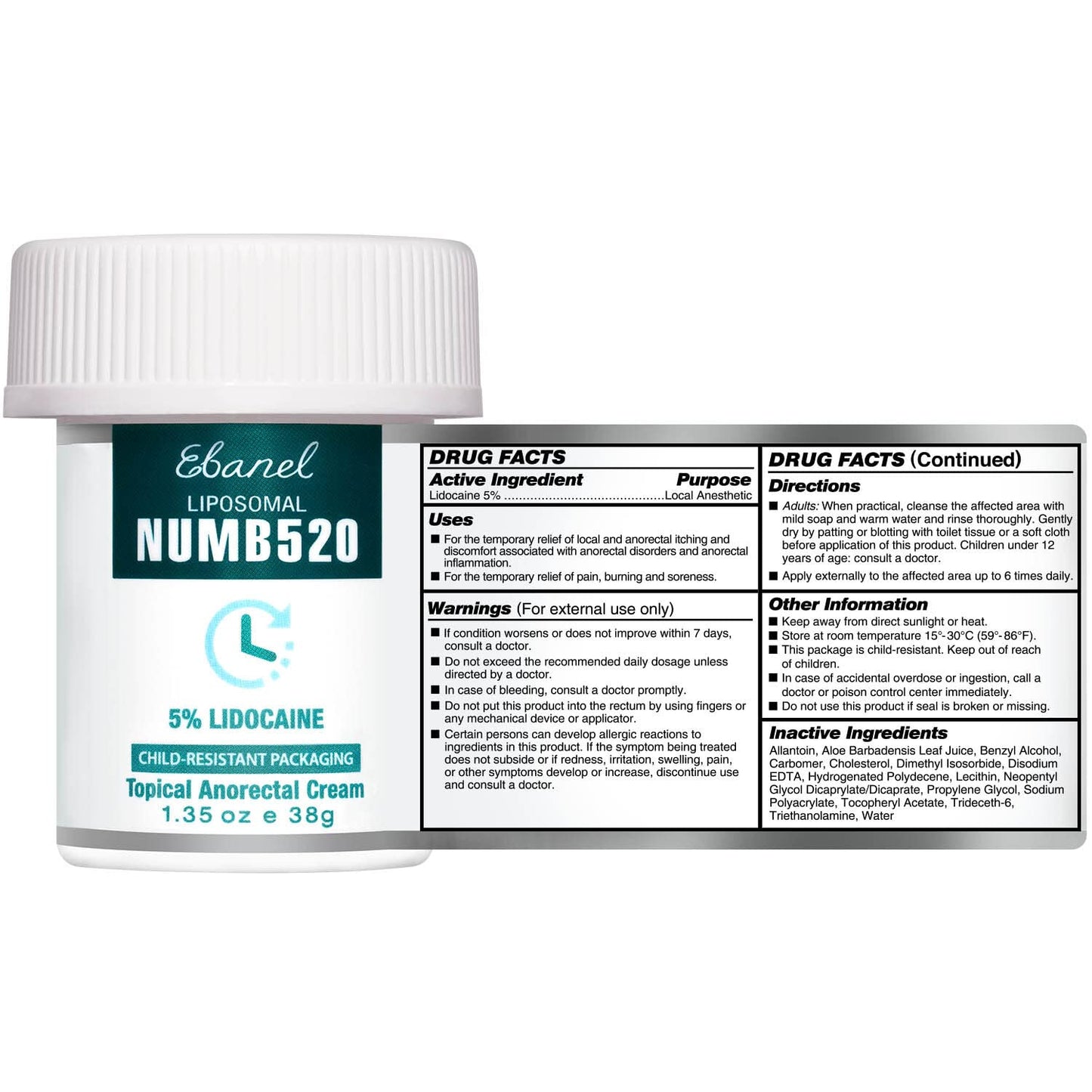 Ebanel Bundle of Fungus Treatment 1 Oz, and Lidocaine Numbing Cream - dailyvitalstore