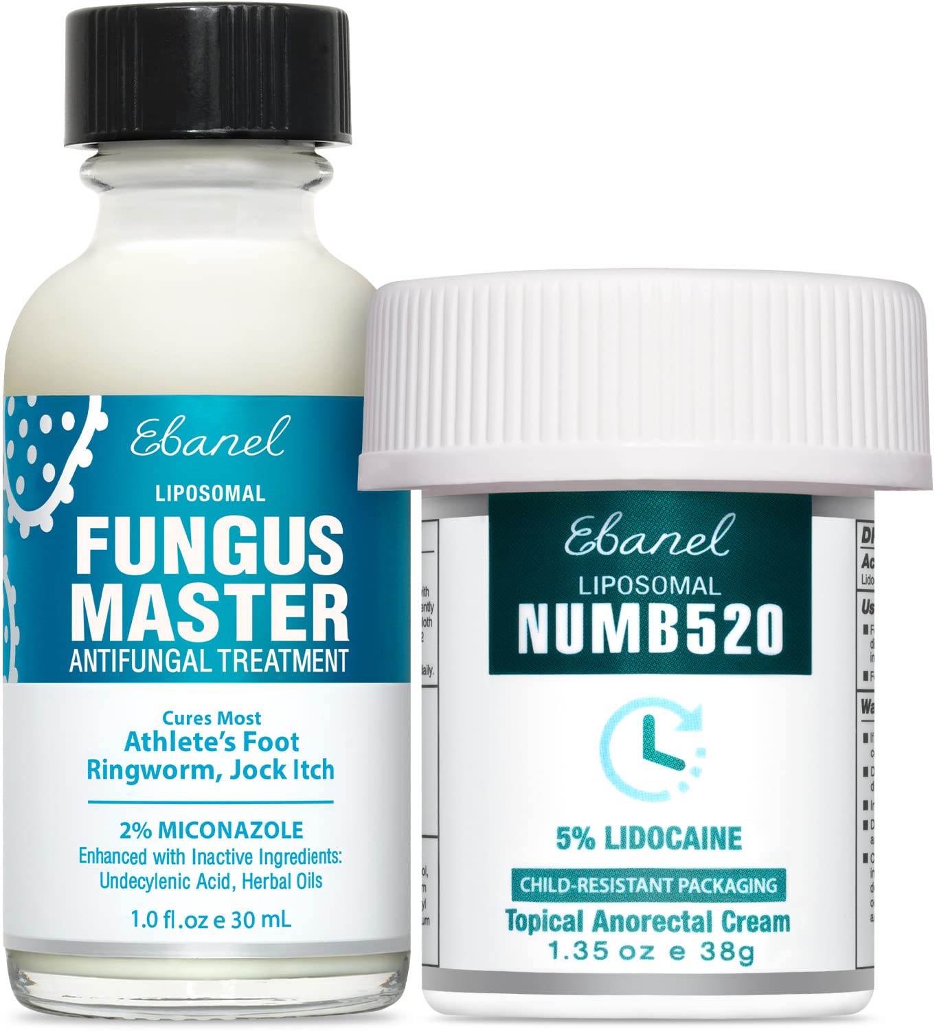 Ebanel Bundle of Fungus Treatment 1 Oz, and Lidocaine Numbing Cream - dailyvitalstore