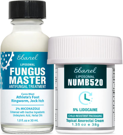 Ebanel Bundle of Fungus Treatment 1 Oz, and Lidocaine Numbing Cream - dailyvitalstore