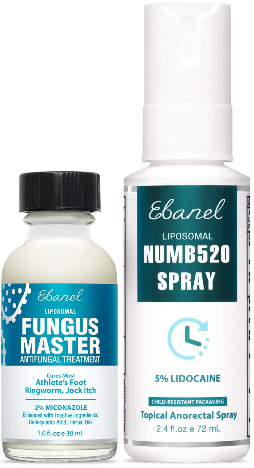 Ebanel Bundle of Fungus Treatment 1 Oz, and Lidocaine Numbing Spray - dailyvitalstore