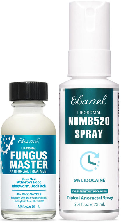 Ebanel Bundle of Fungus Treatment 1 Oz, and Lidocaine Numbing Spray - dailyvitalstore