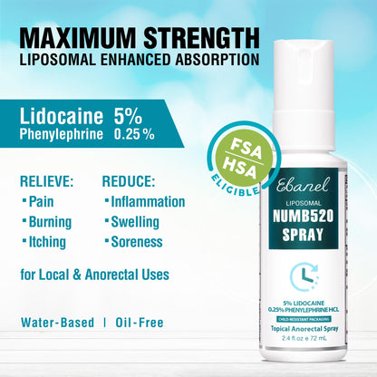 Ebanel Bundle of Fungus Treatment 1 Oz, and Lidocaine Numbing Spray - dailyvitalstore