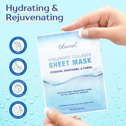 Ebanel Bundle of Gentle Exfoliating Face Scrub Peeling Gel 4.12 Oz, and 15 Pack Collagen Face Mask - dailyvitalstore