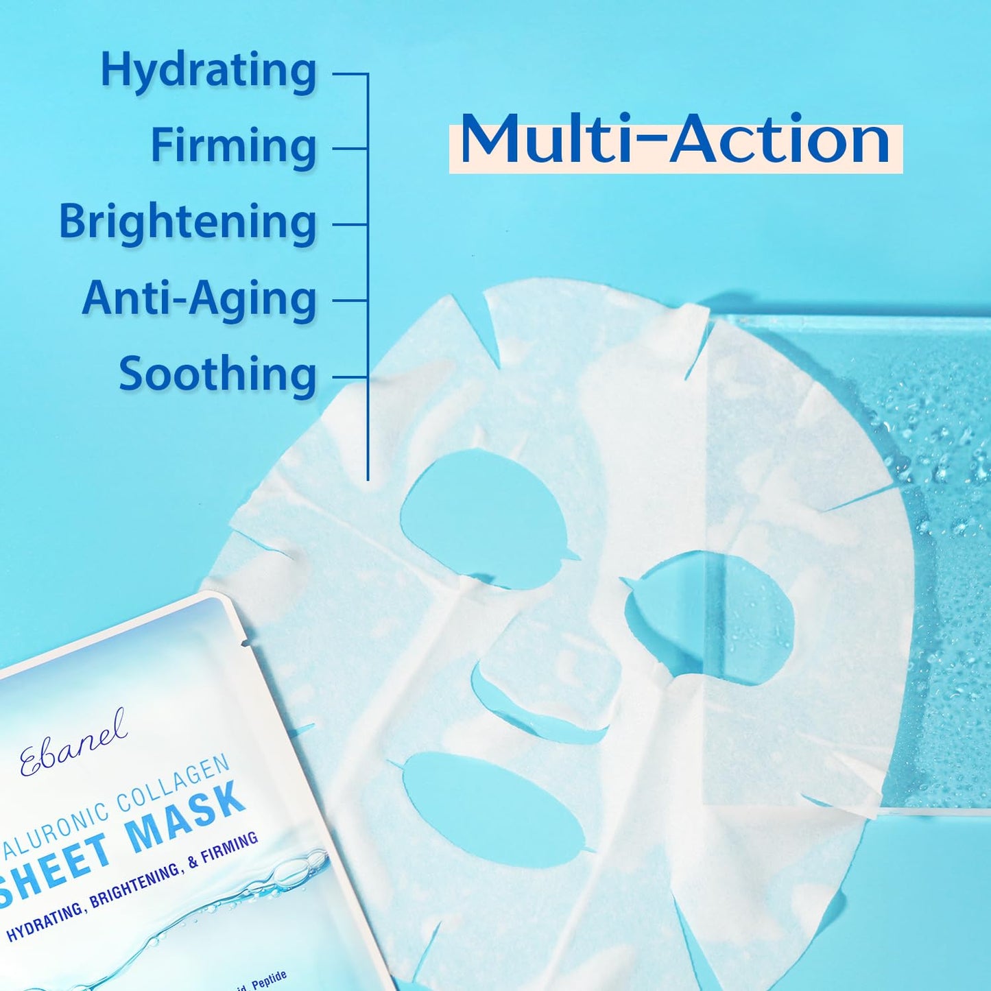 Ebanel Bundle of Gentle Exfoliating Face Scrub Peeling Gel 4.12 Oz, and 15 Pack Collagen Face Mask - dailyvitalstore