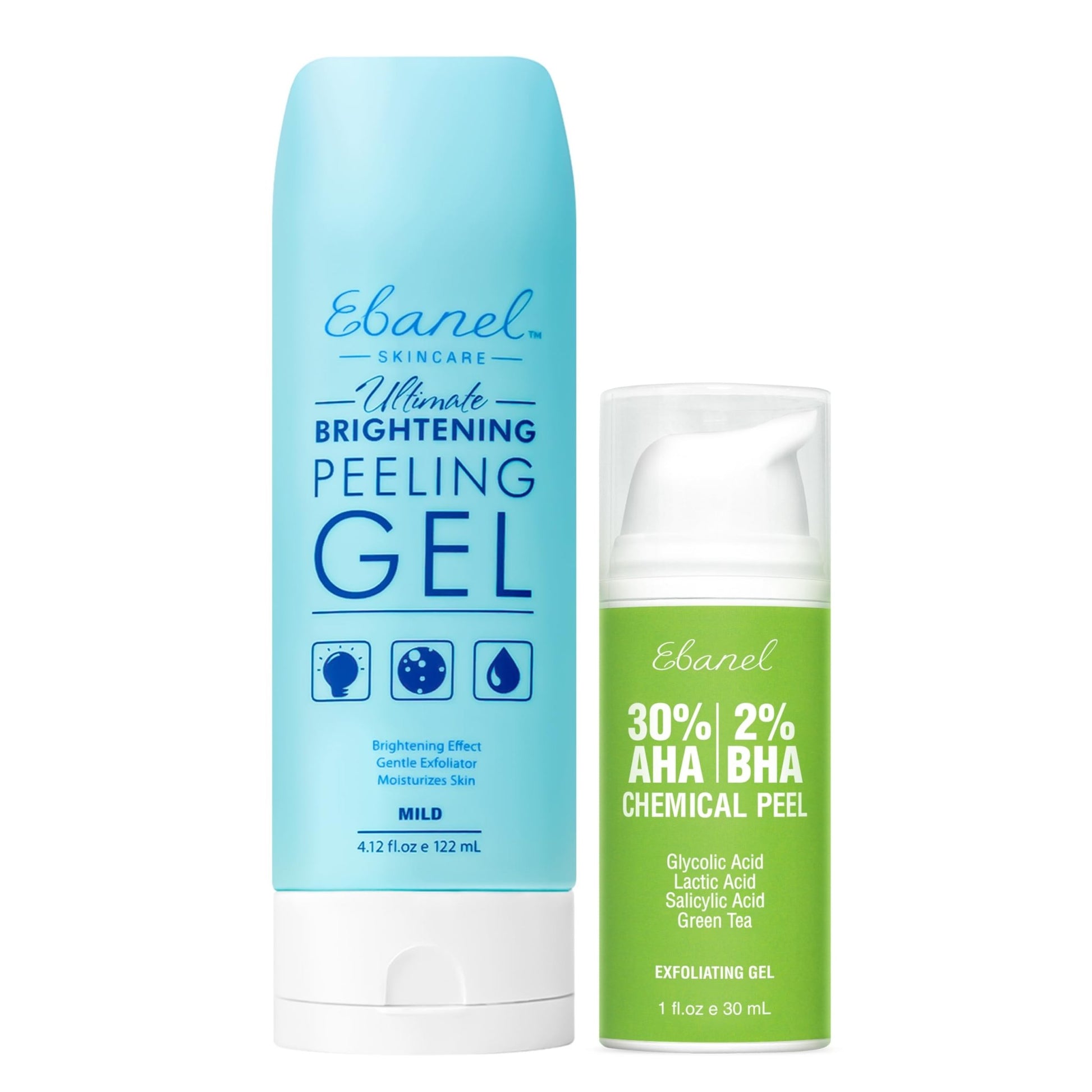 Ebanel Bundle of Gentle Exfoliating Face Scrub Peeling Gel and 30% AHA 2% BHA Chemical Peel Exfoliant Gel - dailyvitalstore