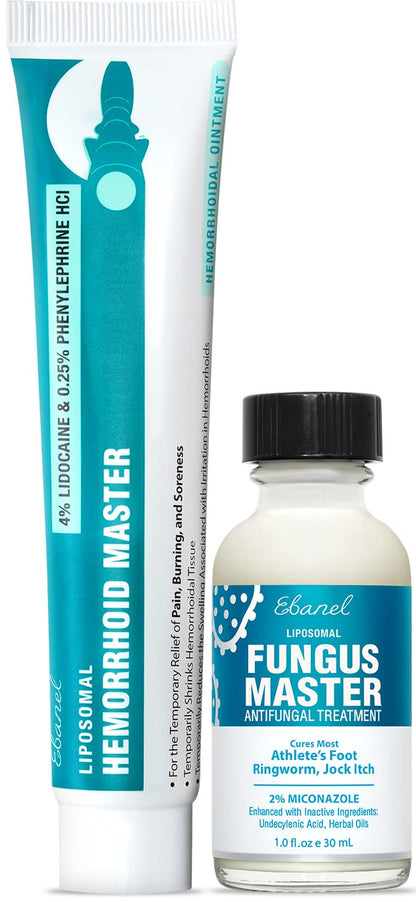 Ebanel Bundle of Hemorrhoid Master, and Foot Fungus Treatment 1 Oz - dailyvitalstore