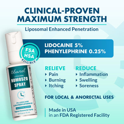 Ebanel Bundle of Lidocaine Numbing Cream, and Numbing Spray - dailyvitalstore