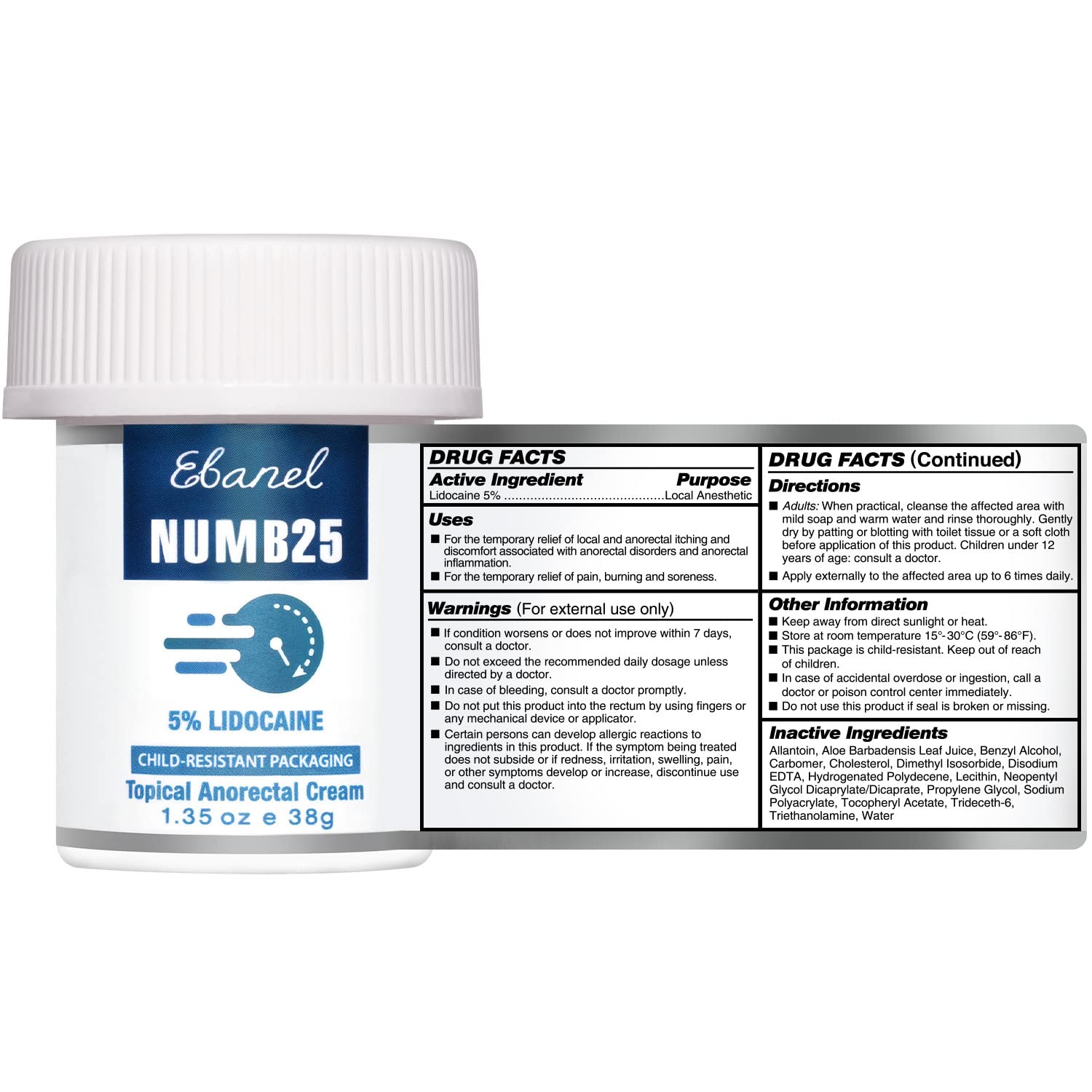 Ebanel Bundle of Lidocaine Numbing Spray, and Topical Numbing Cream 1 Oz - dailyvitalstore