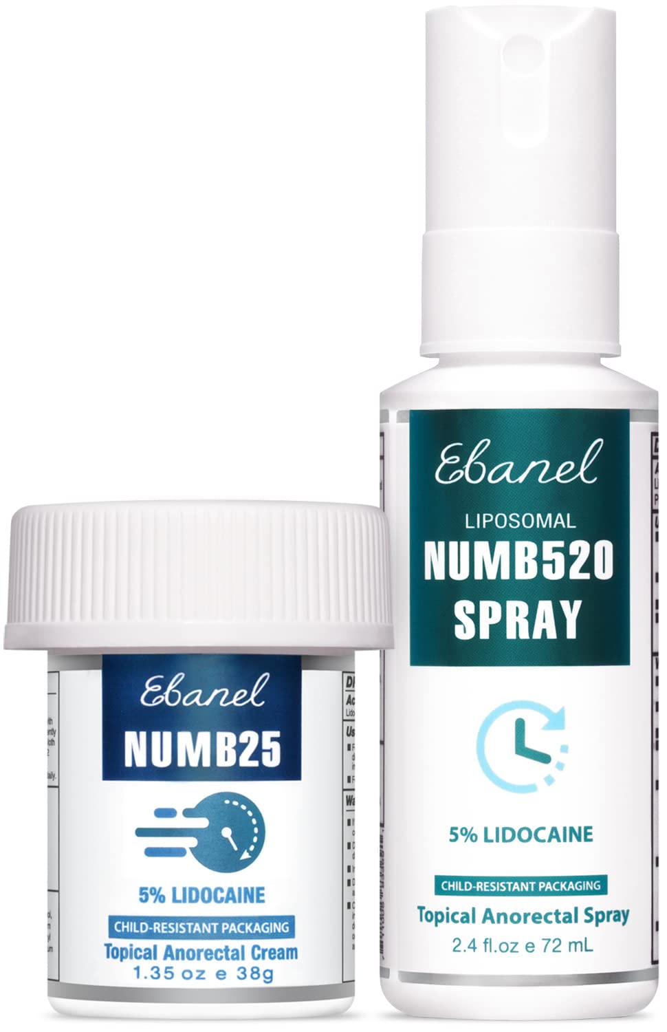 Ebanel Bundle of Lidocaine Numbing Spray, and Topical Numbing Cream 1 Oz - dailyvitalstore