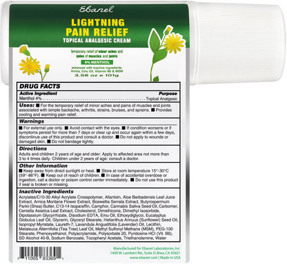 Ebanel Bundle of Numb25 Lidocaine 5% Topical Numbing Cream 1 Oz, and Pain Relief Roll On Arnica Menthol 3 Oz - dailyvitalstore