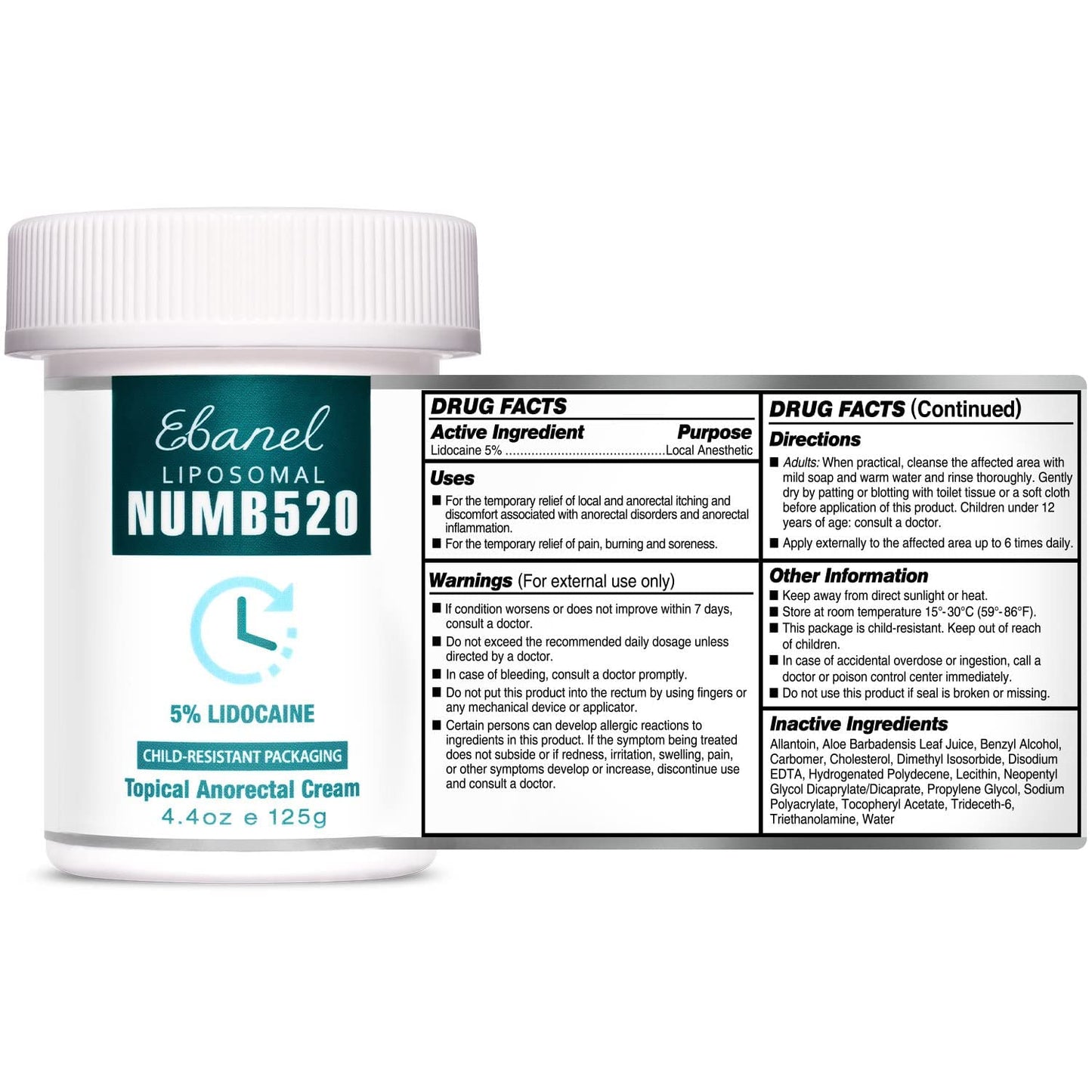 Ebanel Bundle of Pain Relief Cream Arnica Menthol 2 Oz, and Topical Numbing Cream 4 Oz - dailyvitalstore