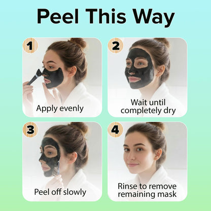Ebanel Charcoal Peel Off Face Mask Applicator Set, Deep Pore Cleansing Minimizer Blackhead Remover with Niacinamide, Hyaluronic Acid, Vitamin C, Green Tea, Deep Cleanse Black Masks Peel Off Gel Mask - dailyvitalstore