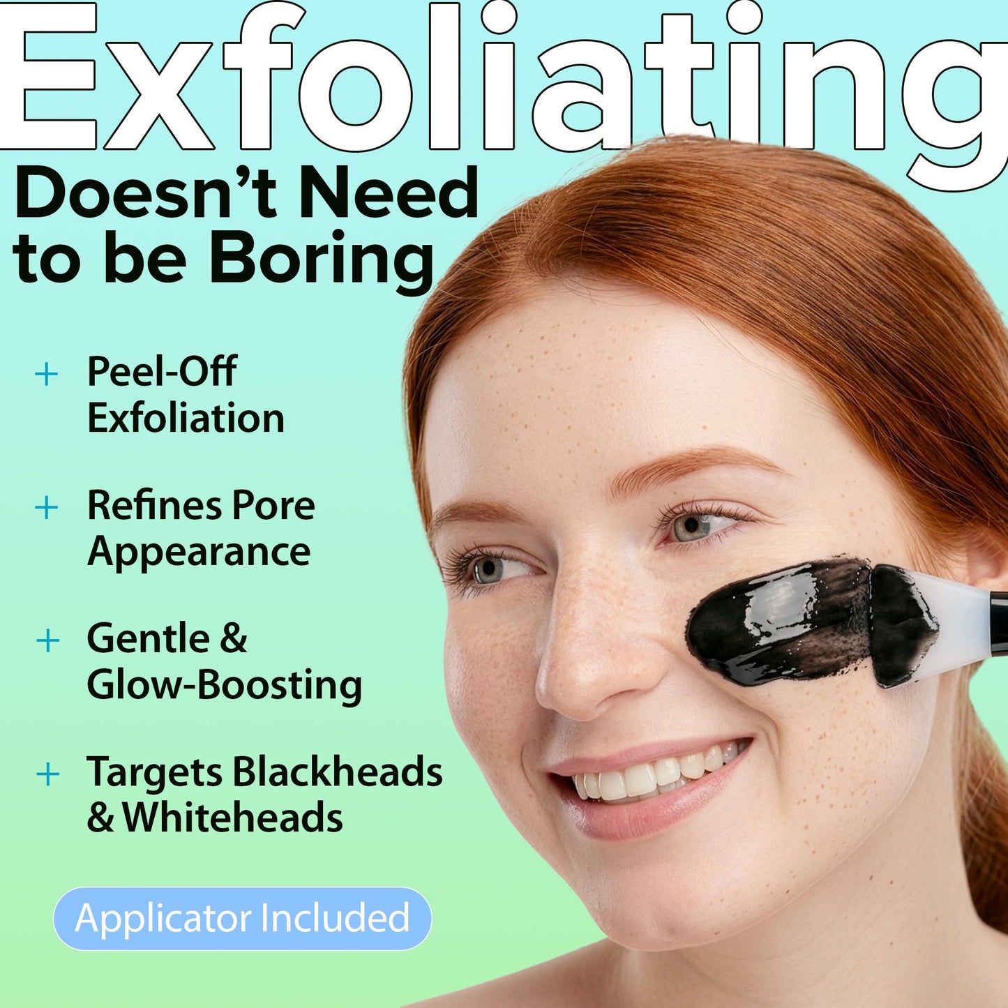 Ebanel Charcoal Peel Off Face Mask Applicator Set, Deep Pore Cleansing Minimizer Blackhead Remover with Niacinamide, Hyaluronic Acid, Vitamin C, Green Tea, Deep Cleanse Black Masks Peel Off Gel Mask - dailyvitalstore