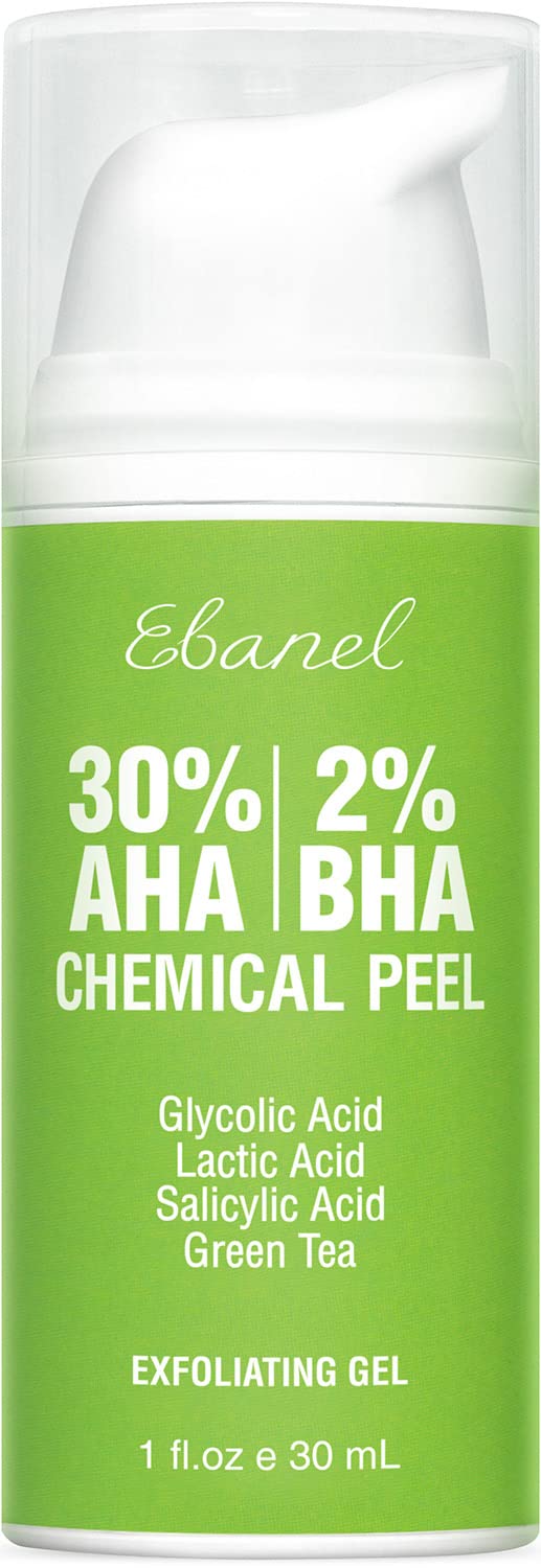 Ebanel Chemical Peel for Face, AHA BHA Exfoliator, Glycolic Acid Peel, Salicylic & Lactic Acid Face Peeling Gel, Infused with Green Tea & Chamomile for Acne Scars, Dark Spots, Wrinkles, Fine Lines - dailyvitalstore